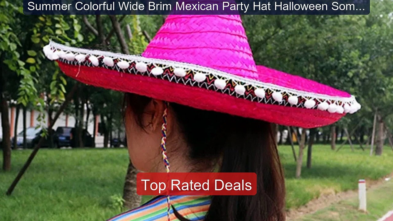 Summer Colorful Wide Brim Mexican Party Hat Halloween Sombrero... -- Hot Deal 2026 | Limited Offer!