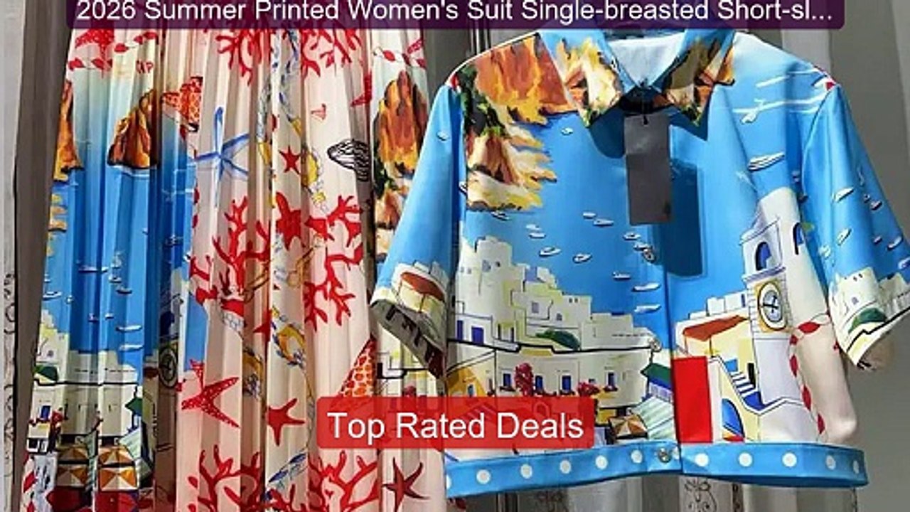 2026 Summer Printed Women's Suit Single-breaste...