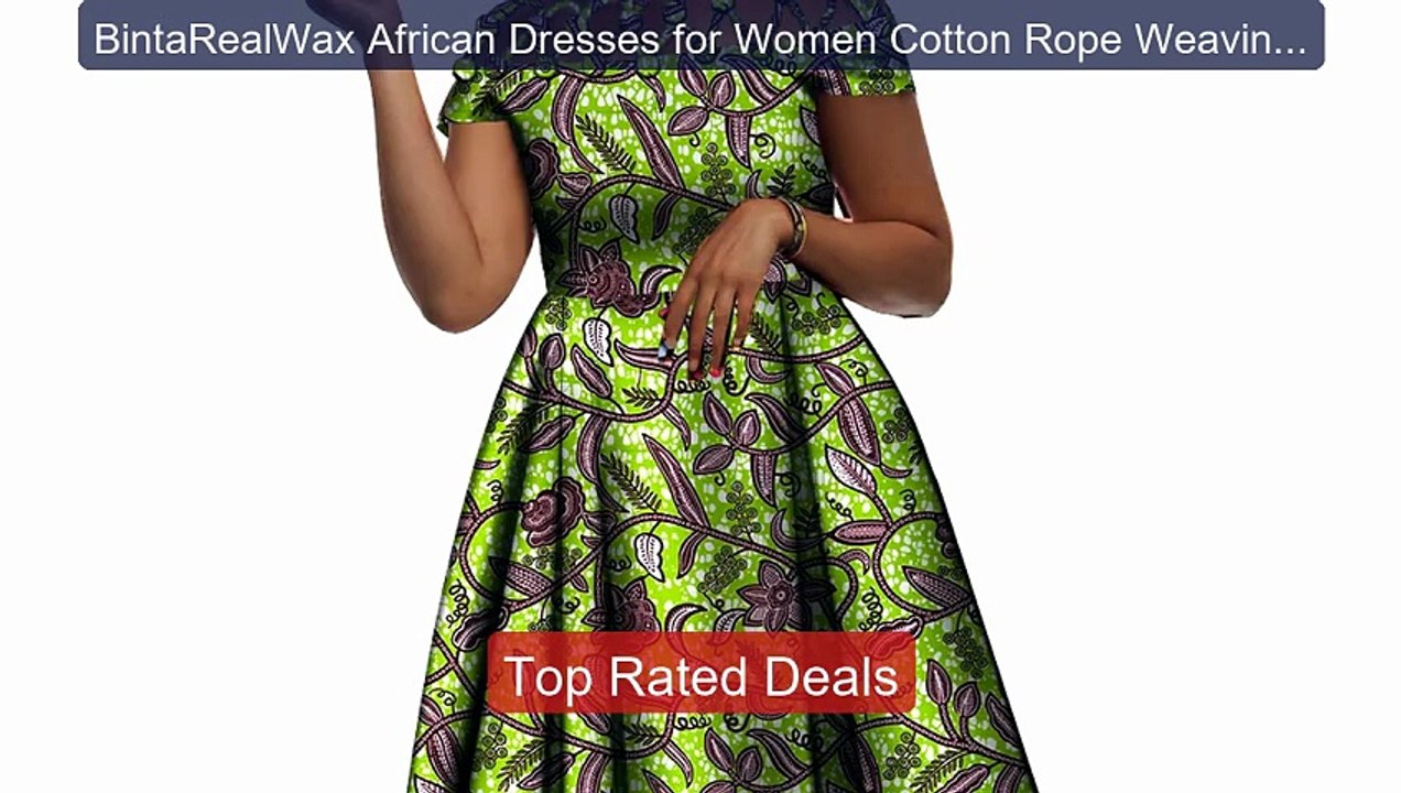 BintaRealWax African Dresses for Women Cotton Rope Weaving Collar ... -- Best Deal 2026 | Shop Now!