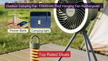 Outdoor Camping Fan 10000mAh Tent Hanging Fan Rechargeable Des... -- Best Buy 2026 | Great Quality!