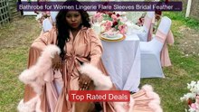 Bathrobe for Women Lingerie Flare Sleeves Bridal Feather Robe ... -- Hot Deal 2026 | Limited Offer!