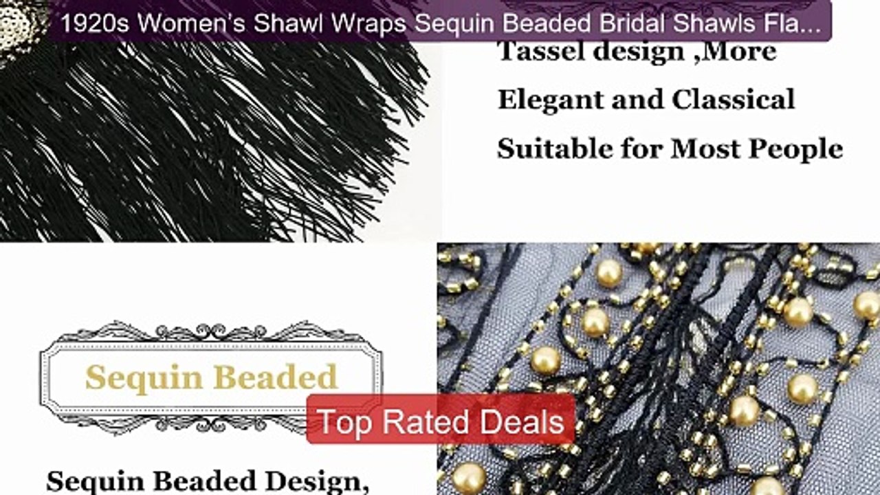 1920s Women’s Shawl Wraps Sequin Beaded Bridal...
