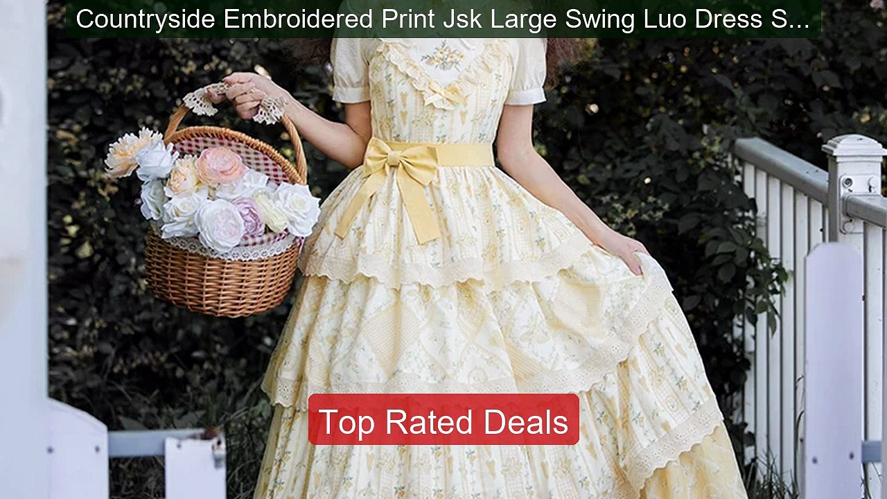 Countryside Embroidered Print Jsk Large Swing Luo Dress Summer Swee... -- Top Rated 2026 | Buy Now!