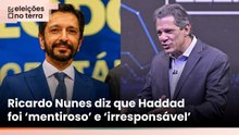 Ricardo Nunes rebate críticas de Haddad e diz o que foi falar com petista após fim do debate na Band