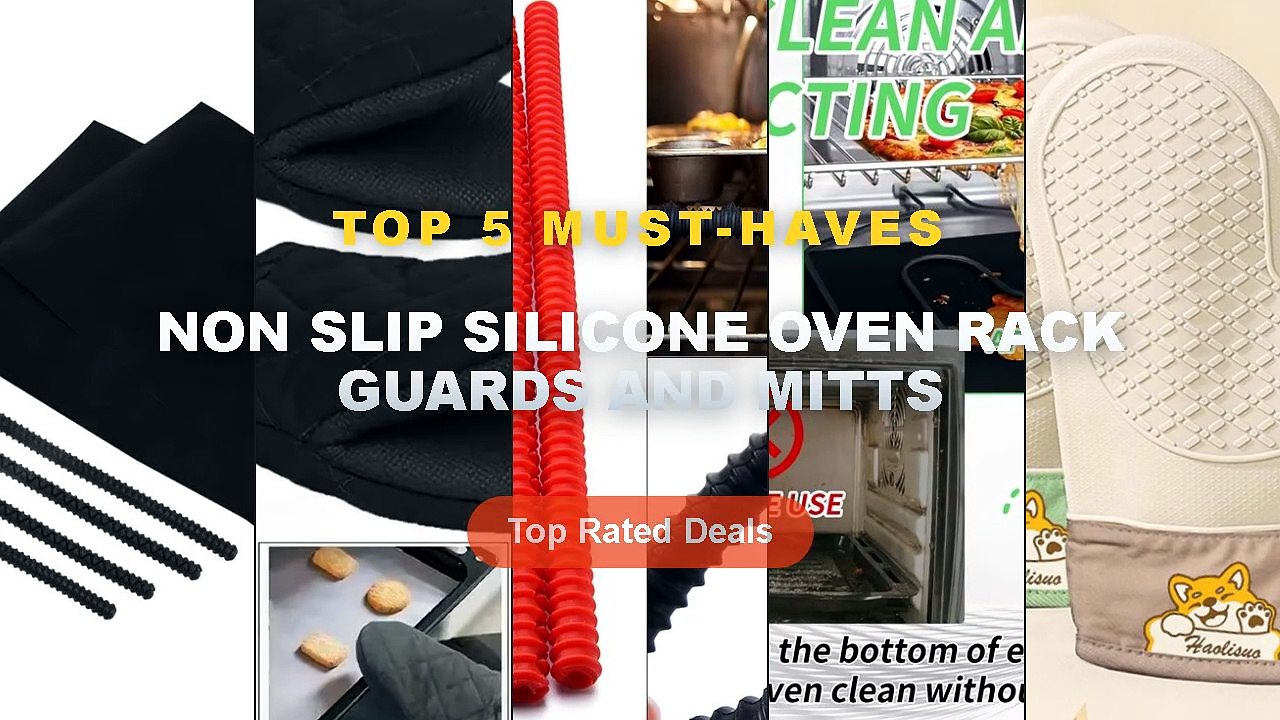 Amazing Non Slip Silicone Oven Rack Guards And Mitts You Need To See - Anti scald Silicone Oven Mitts Thickened heat ins...