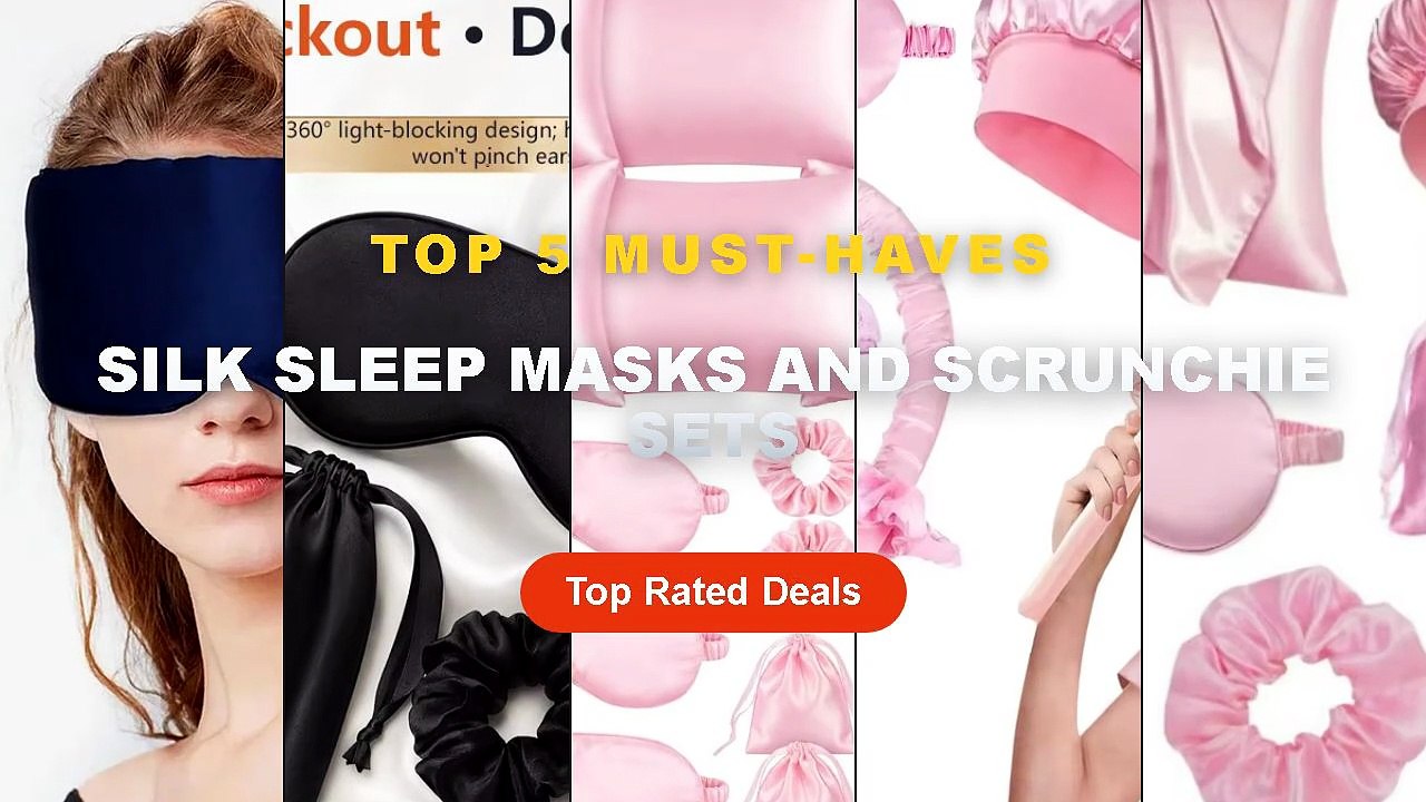 Cheap & Best Silk Sleep Masks And Scrunchie Set...