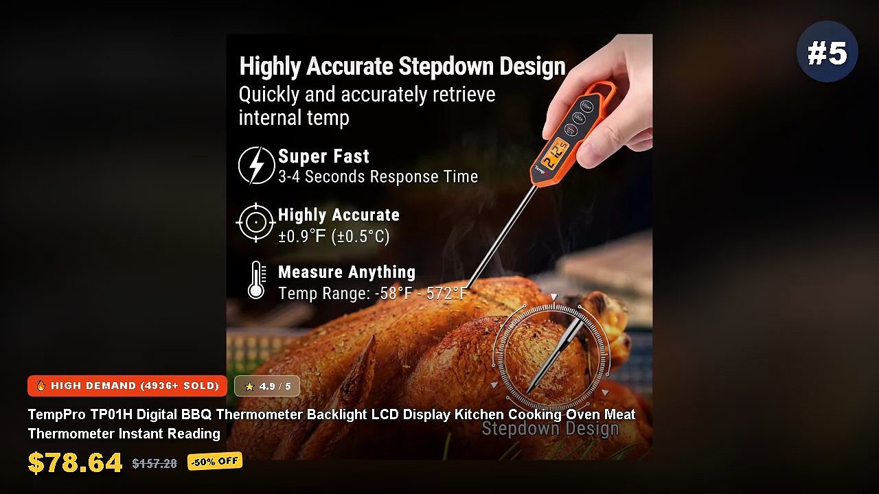 Amazing Digital Meat Thermometers For BBQ Grilling You Need To See - Wireless Digital Food Thermometer with Remote for K...