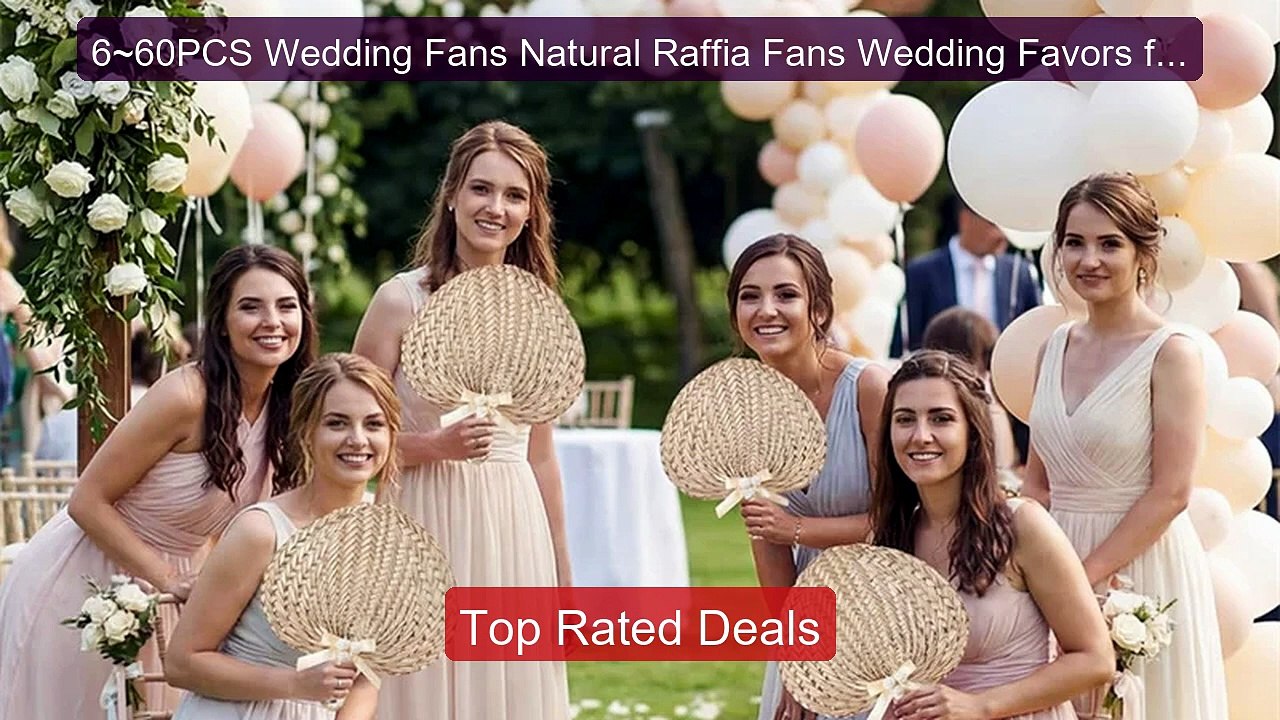 6~60PCS Wedding Fans Natural Raffia Fans Wedding Favors for... -- Top Pick 2026 | Unbeatable Price!