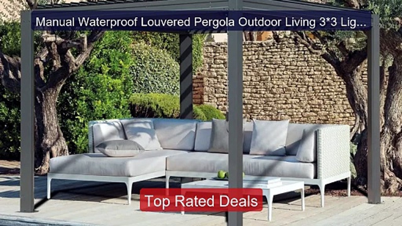 Manual Waterproof Louvered Pergola Outdoor Living 3*3 Light F... -- Amazing Value 2026 | Must Have!