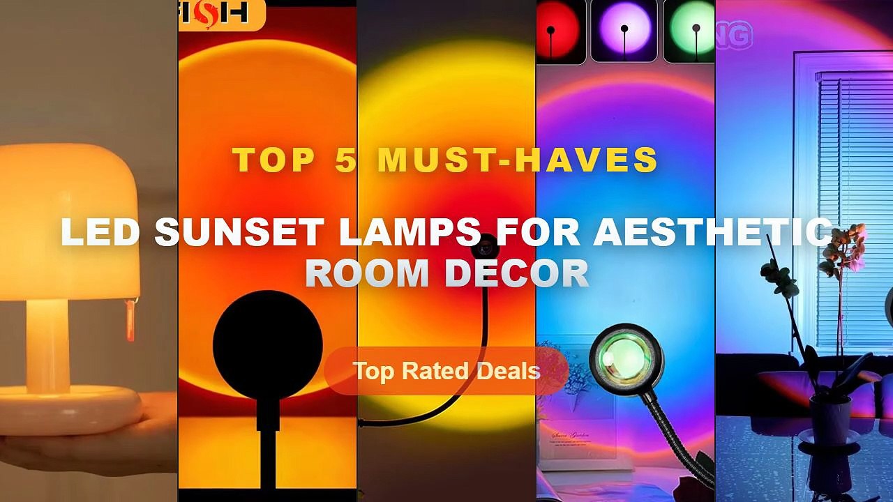 Best LED Sunset Lamps For Aesthetic Room Decor on AliExpress | Review - Rainbow Projection Lamp, USB Decorative Sunset A...