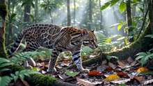 Ocelot : The beautifully spotted night hunter moving silently through the wild
