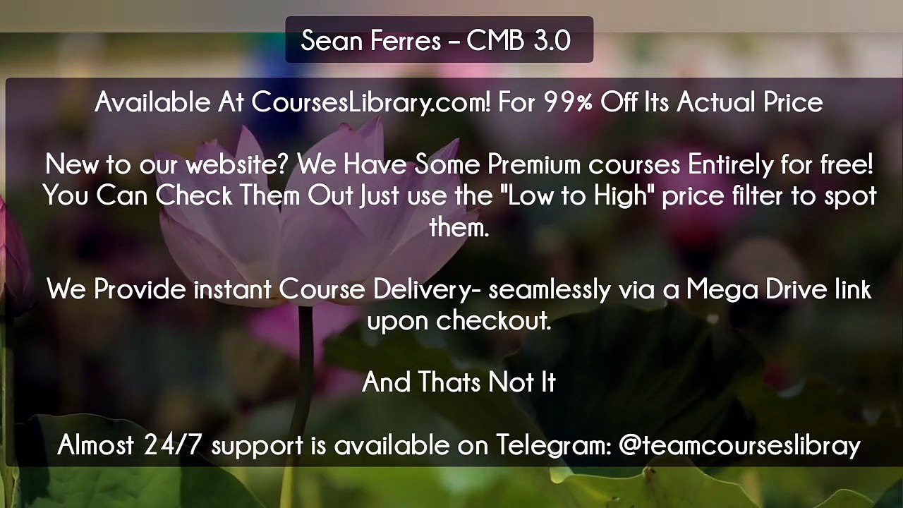 (Courseslibrary.com)Sean Ferres – CMB 3.0