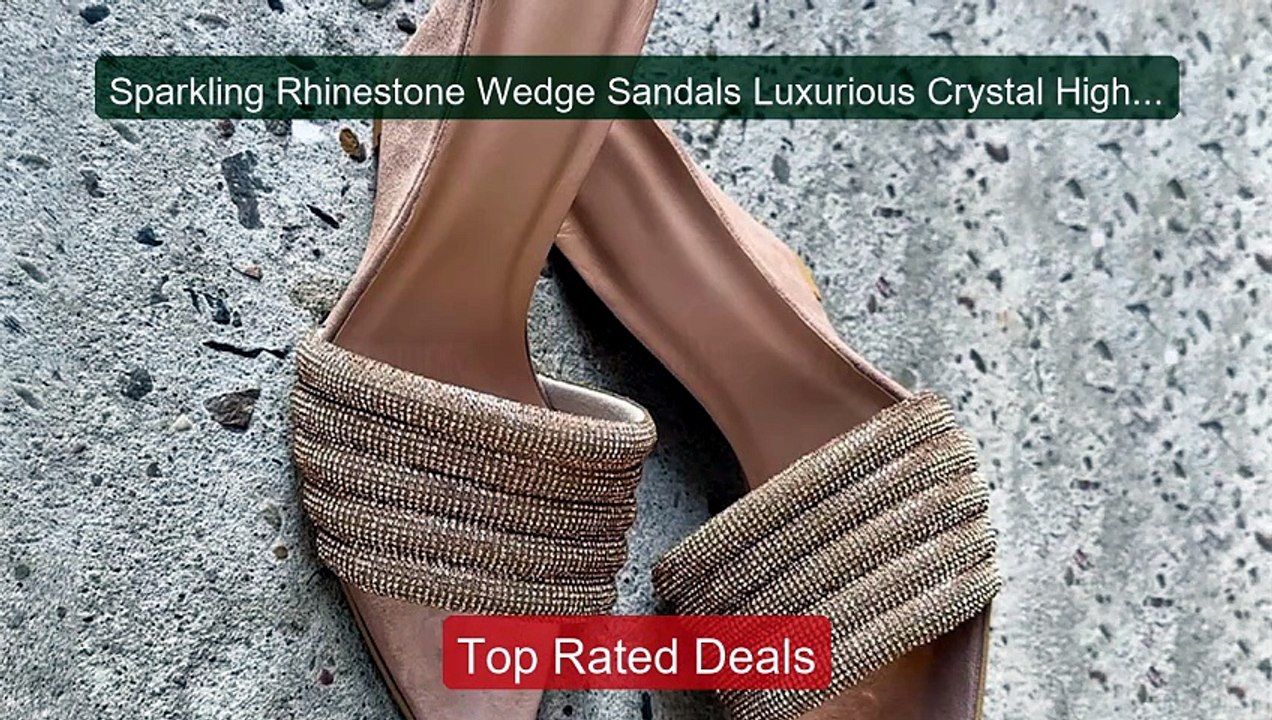 Sparkling Rhinestone Wedge Sandals Luxurious Crystal High Heel... -- Hot Deal 2026 | Limited Offer!