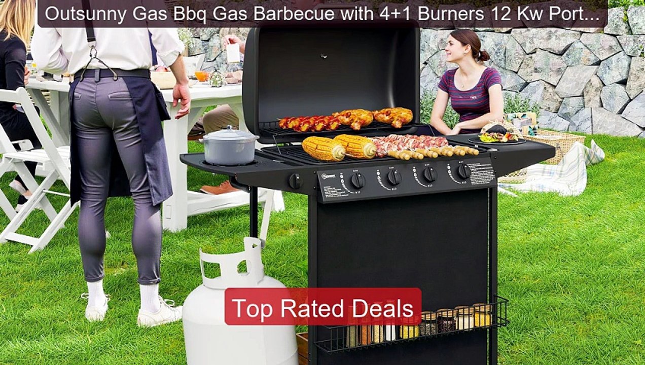 Outsunny Gas Bbq Gas Barbecue with 4+1 Burners 12 Kw Portable Barbe... -- Top Rated 2026 | Buy Now!