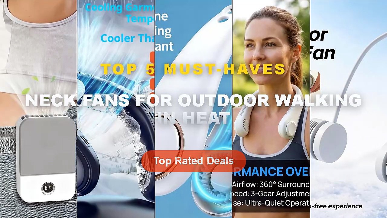Top 5 Best Neck Fans For Outdoor Walking In Heat (Must Have!) - Socool 20000mAh Portable Waist Fan Dual Air Outlet 10 Ge...