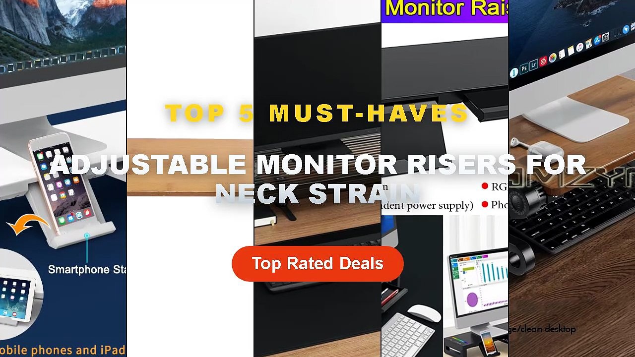 Why Everyone Is Buying Adjustable Monitor Risers For Neck Strain - Solid Wood Computer Monitor Stand for Desk Organizers...