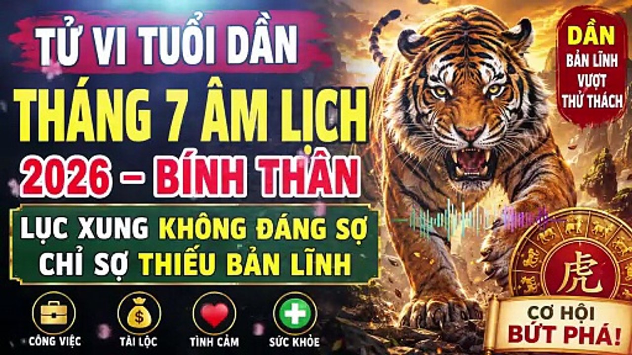 Luận Giải Tử Vi Tuổi Dần Tháng 7 Âm Lịch 2026: Muốn Thành Công Phải Vượt Qua Điều Này