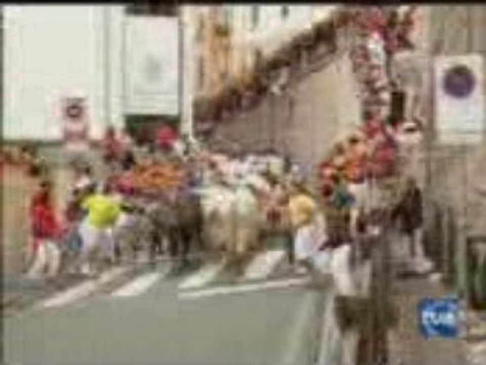 ENVIERRO DE PAMPELUNE 13 JUILLET 2008 : TOROS DE MIURA