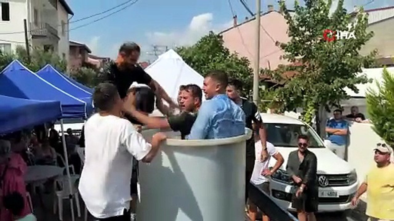 Damat Su Tankına Atıldı