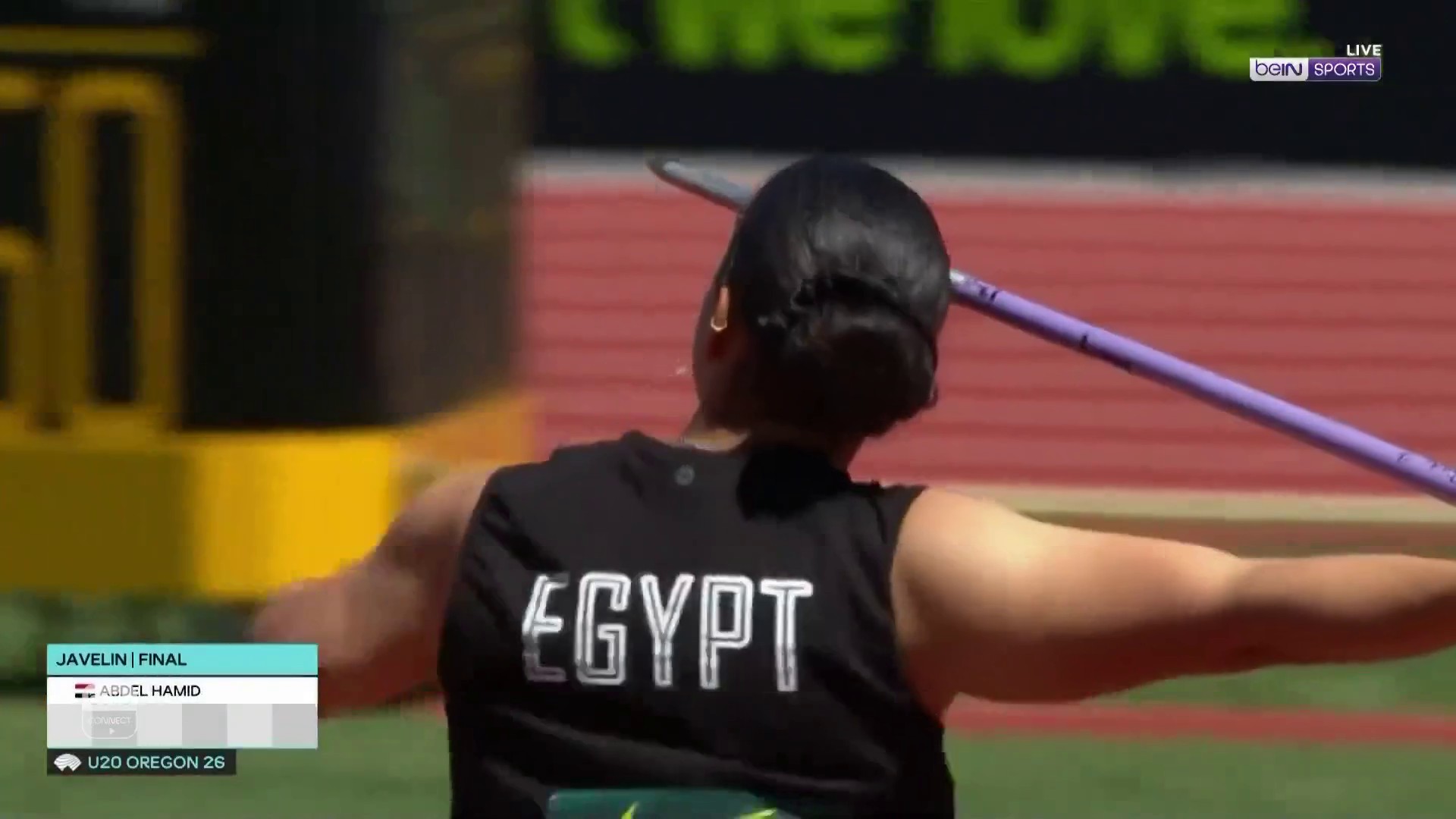 🥇🇪🇬 المصرية أسيل أسامة تتوج بذهبية رمي الرمح في بطولة العالم لألعاب القوى للشباب.