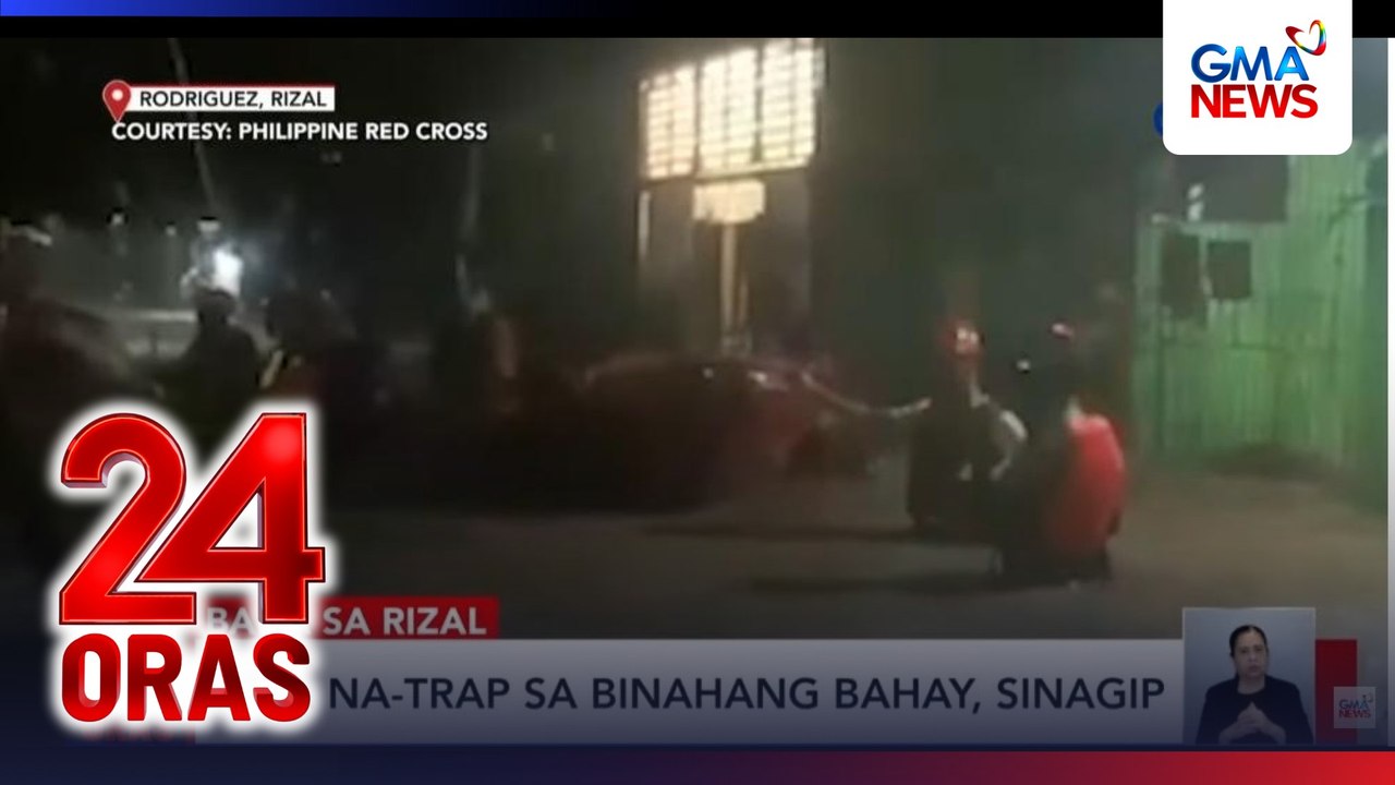 6 na na-trap sa binahang bahay sa Rizal, sinagip | 24 Oras