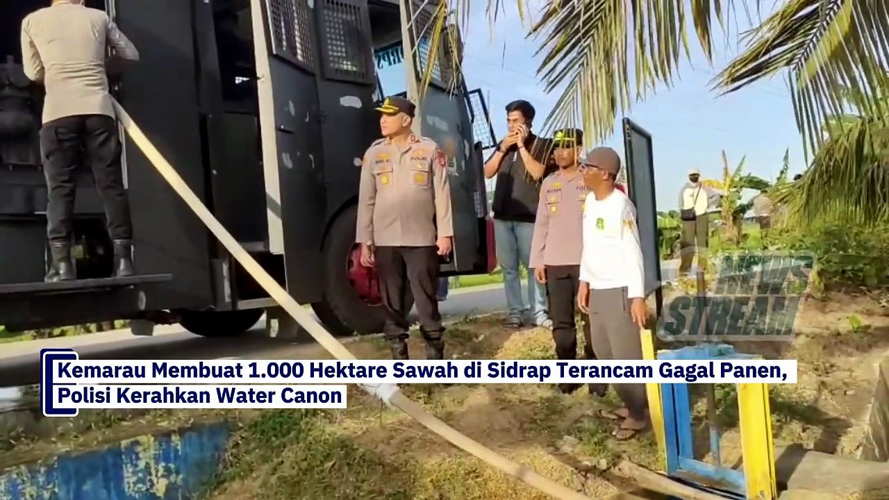 1.000 Hektare Sawah di Sidrap Kekeringan, Polisi Kerahkan Water Cannon