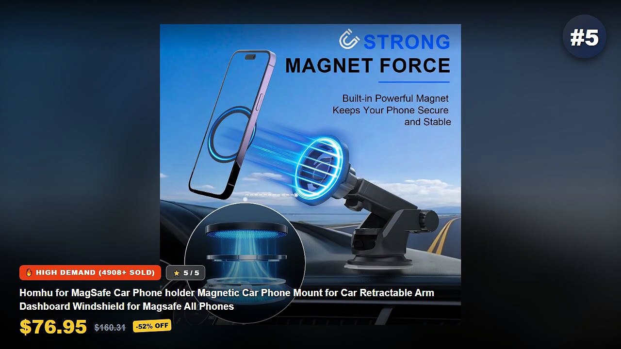 Top 5 Best Retractable Car Phone Mounts For Das...