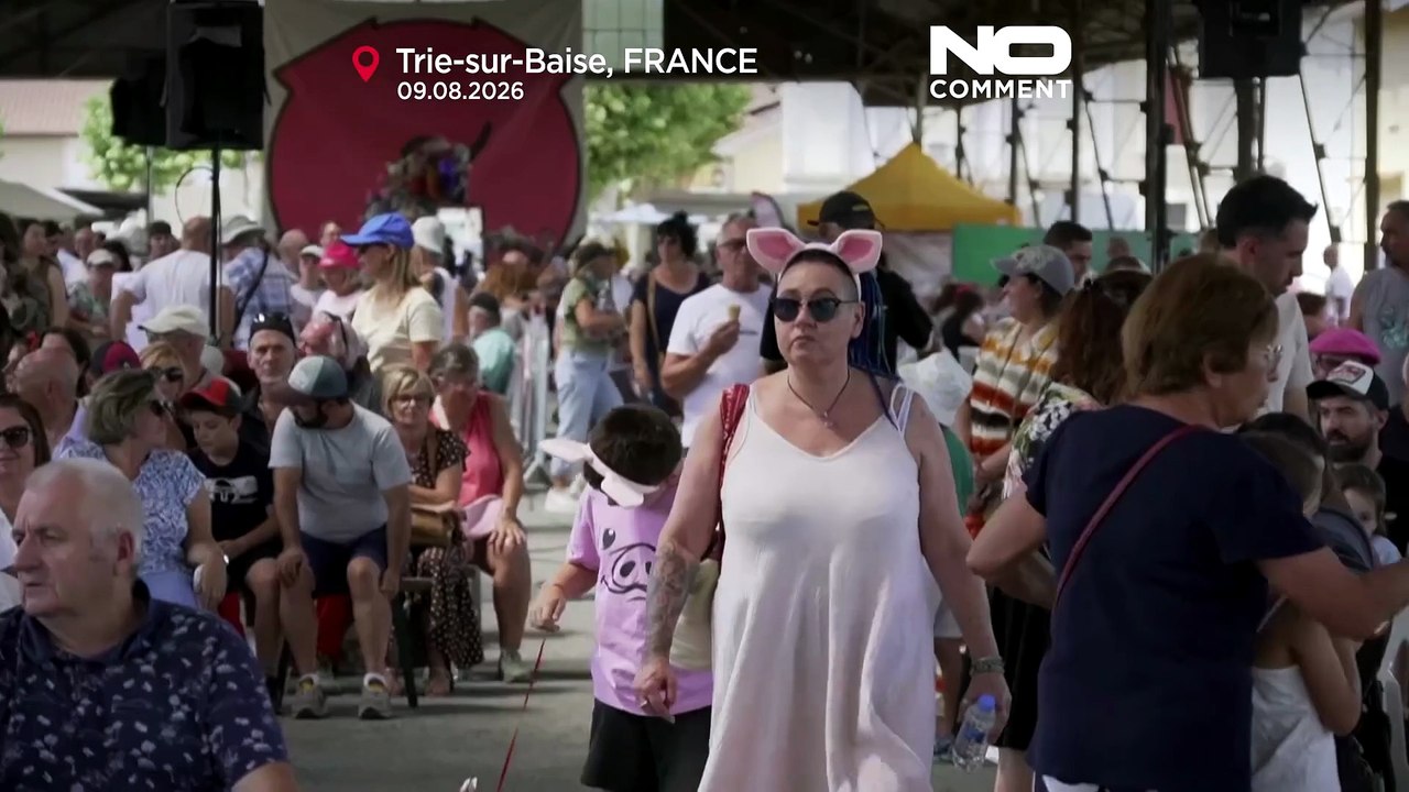 França: concorrentes grunhem como porcos em campeonato de aldeia
