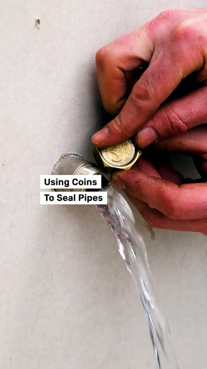 Sealing a water pipe using coins!