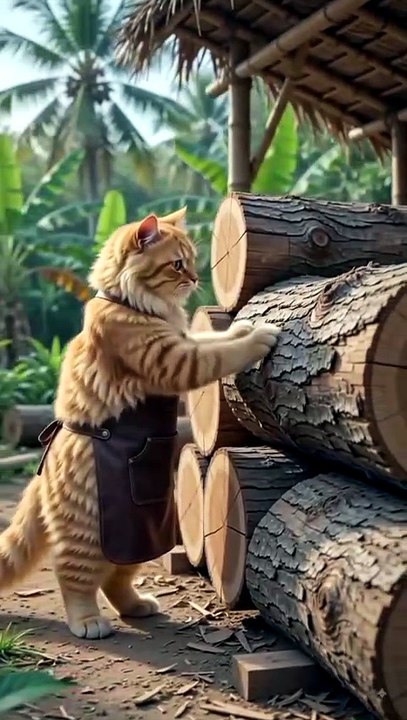 Fluffy Cat Builds a Wooden Bus 🐱🚌 | Amazing DIY Bus!