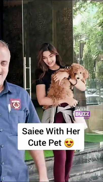 Saiee Manjrekar Spotted With Her Adorable Pet Dog