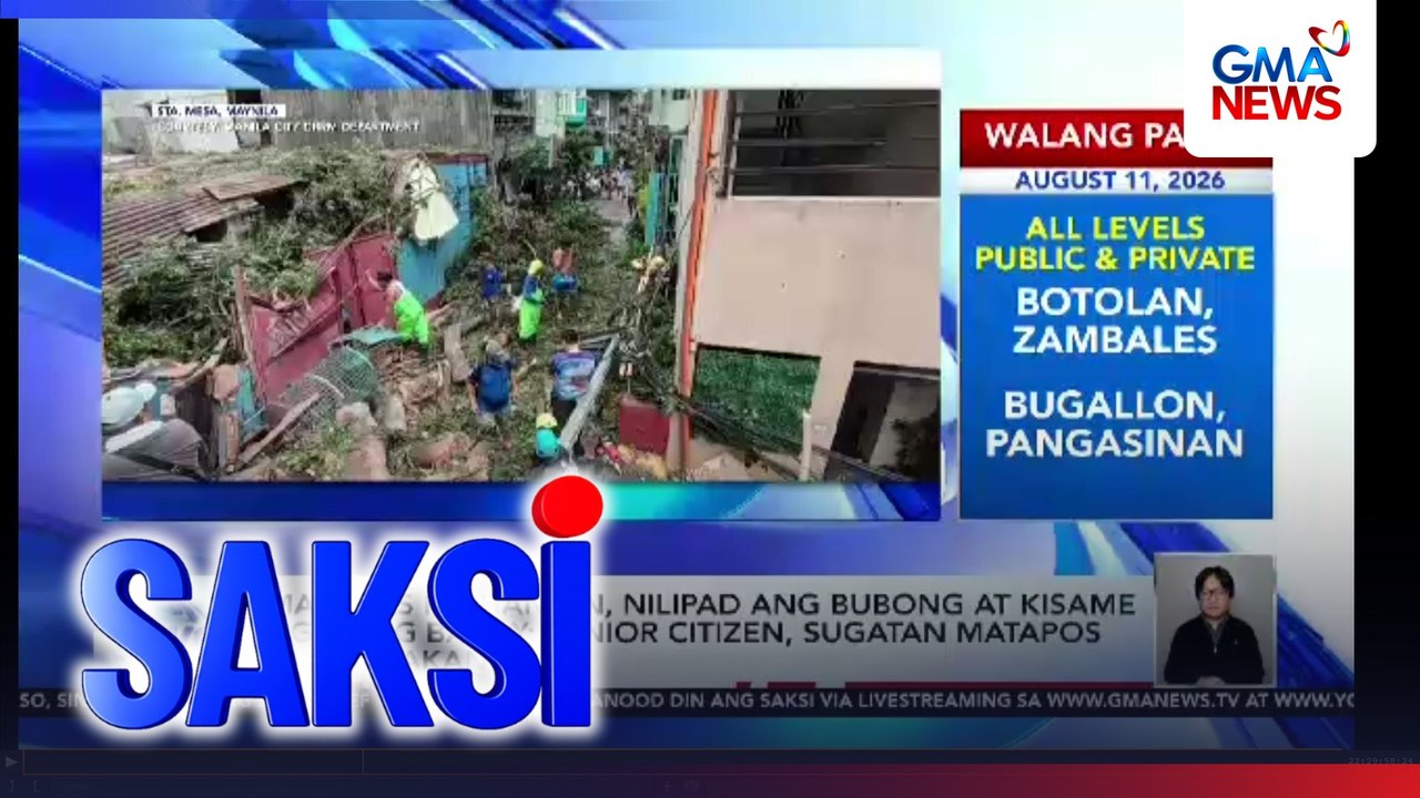 Malakas na hangin, nilipad ang bubong at kisame ng ilang bahay; senior citizen, sugatan matapos mabagsakan | Saksi