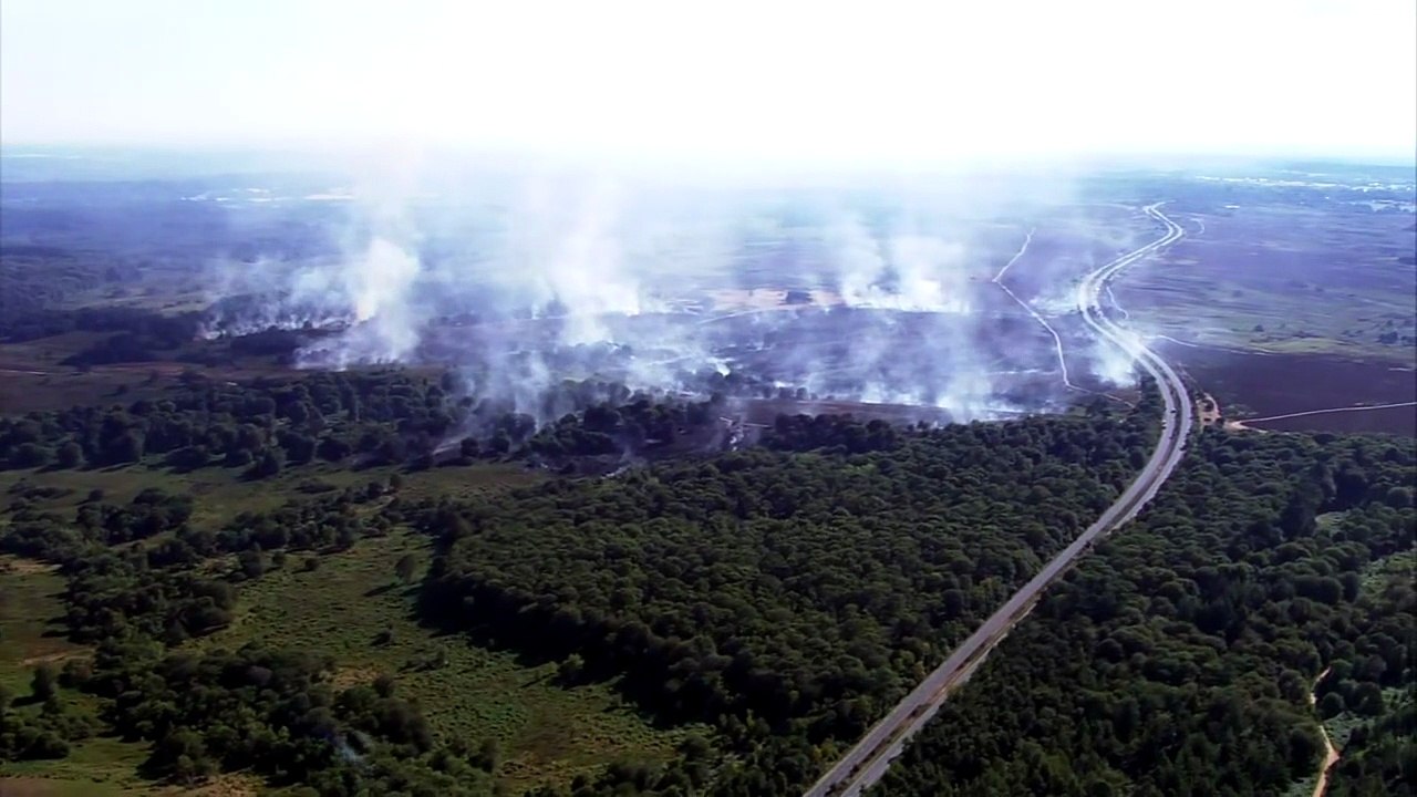 Fire crews tackle wildfire in Hampshire