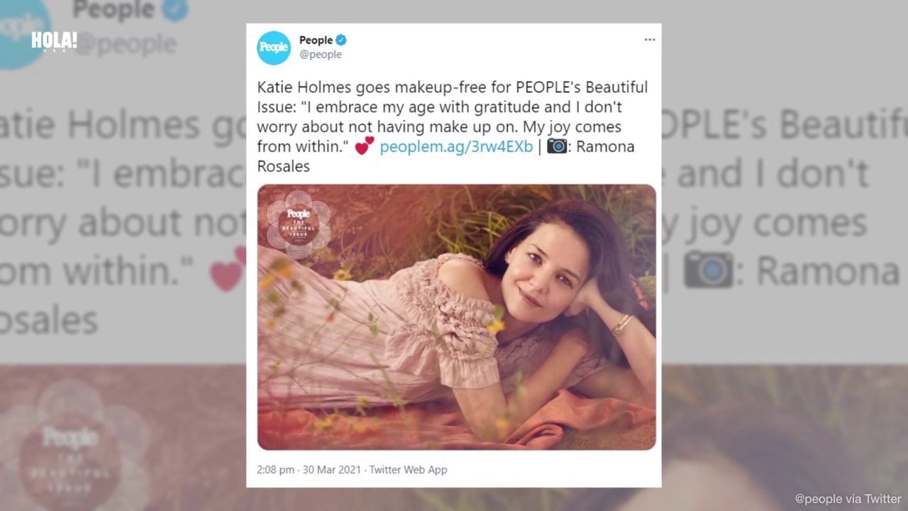 Katie Holmes sharing skincare routine and beaut...