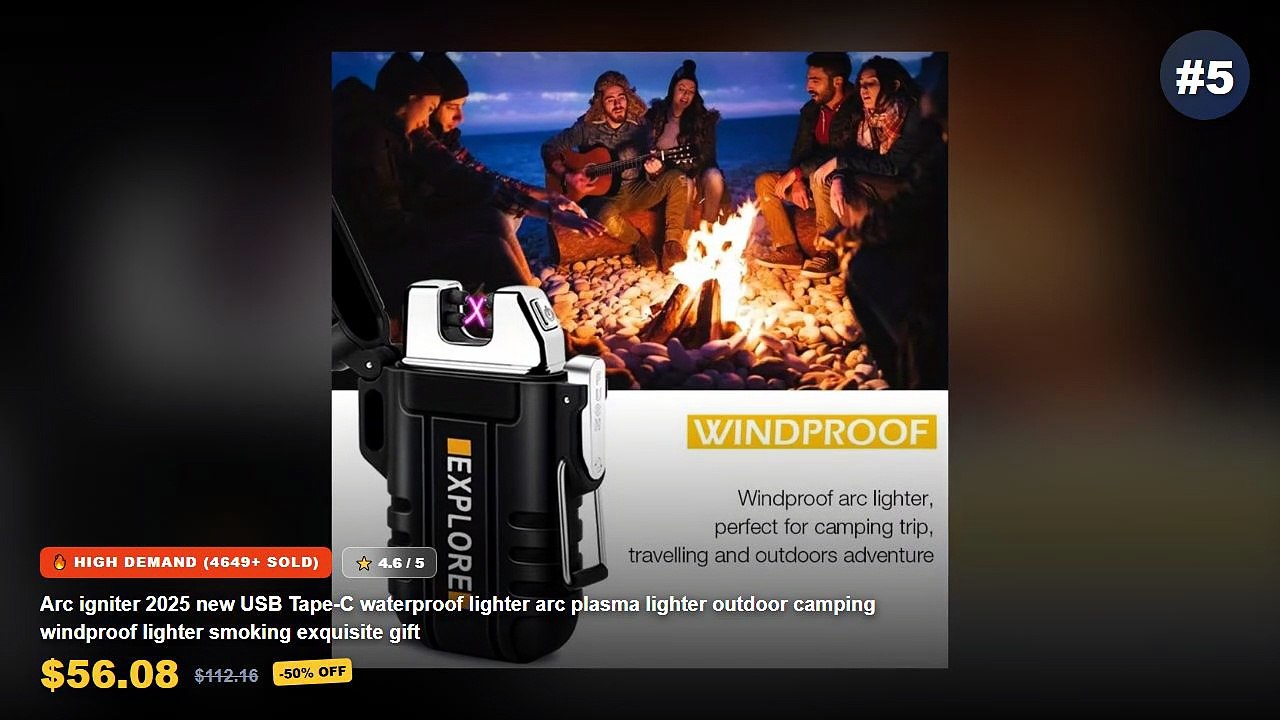 Best Rechargeable Lighters For Windproof Outdoor Use on AliExpress | Review - USB C Rechargeable Mini Arc Lighter, Windp...