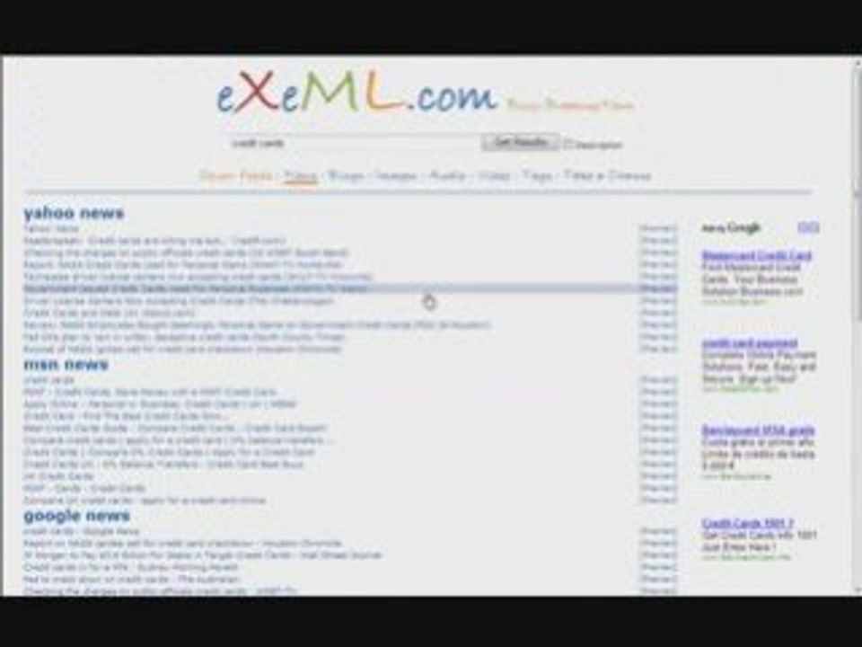 Credit Cards Video Test