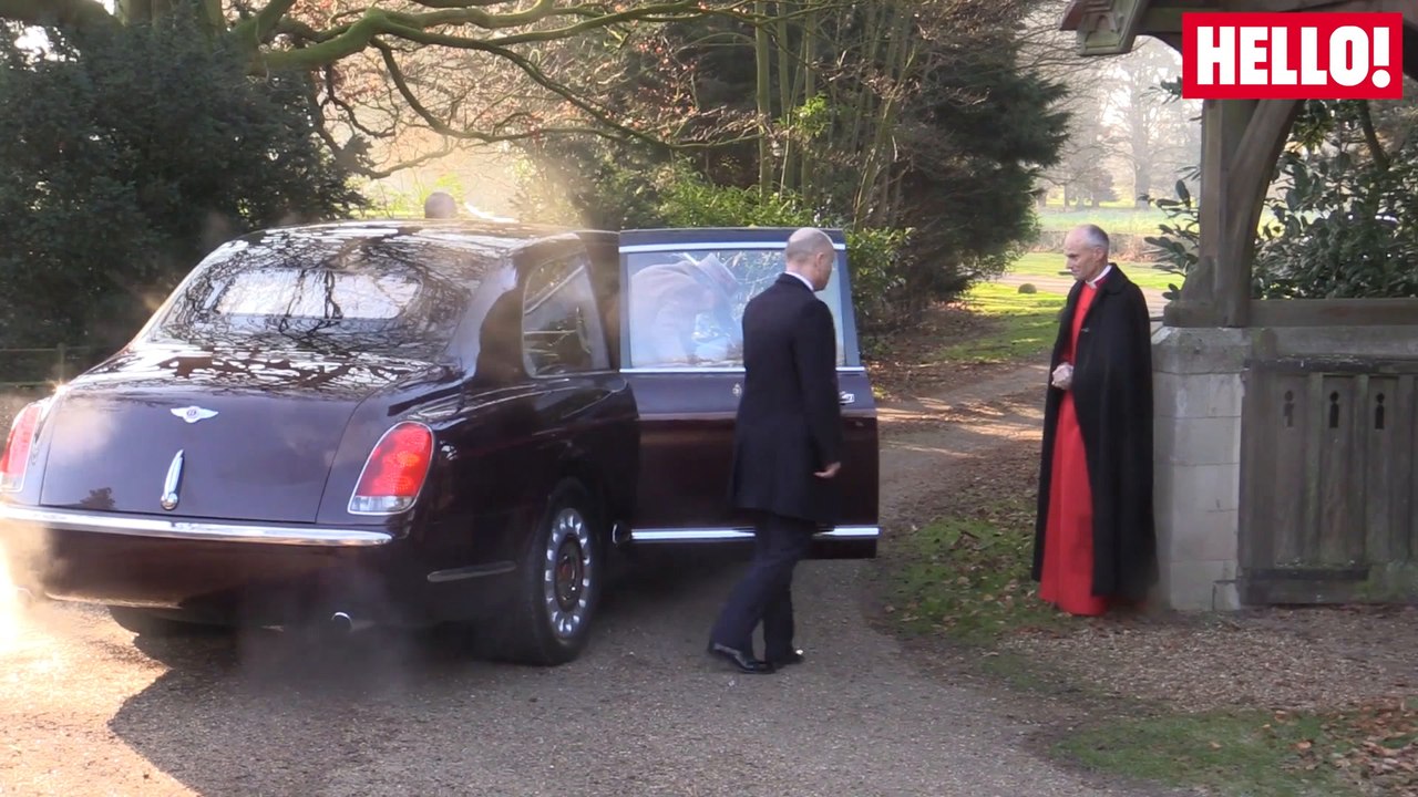 Queen Arrives For Sunday Service On Sandringham Estate
