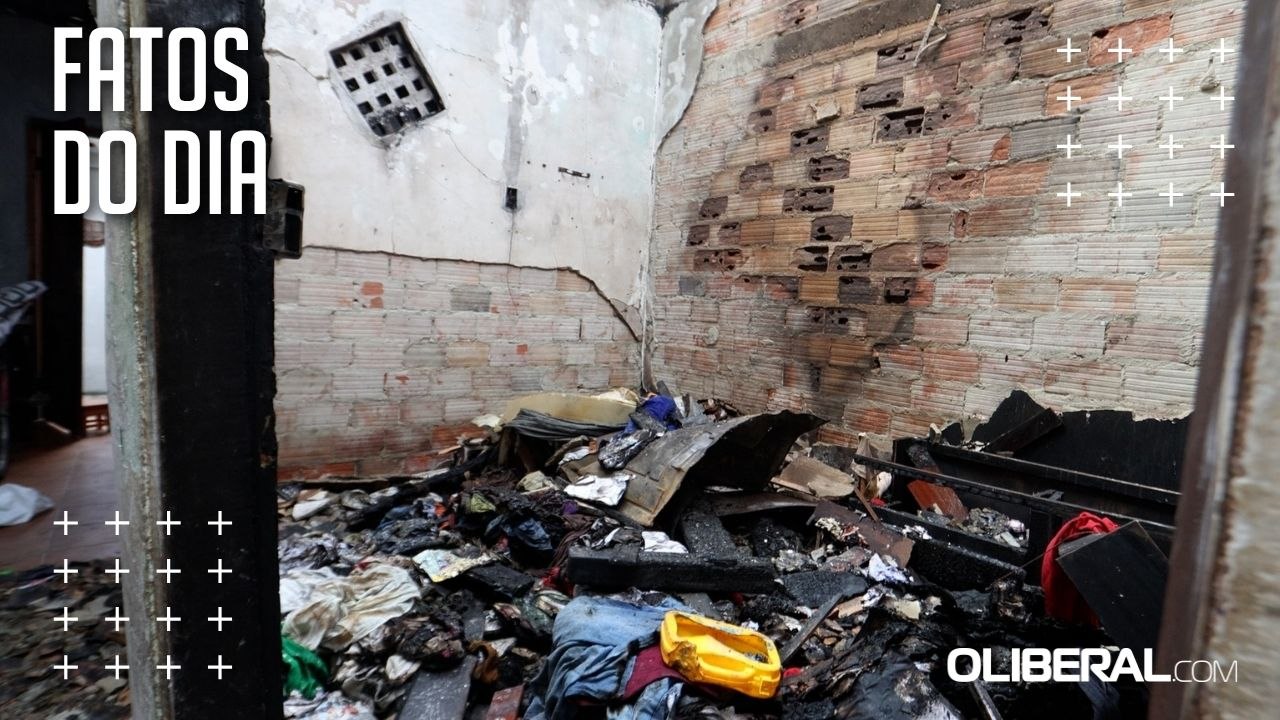 Um dia após incêndio, moradores limpam residência no bairro da Condor