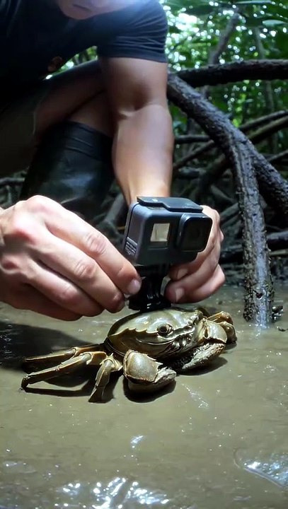 POV- Inside a crab burrow #crab #crabs #animals #pov #gopro