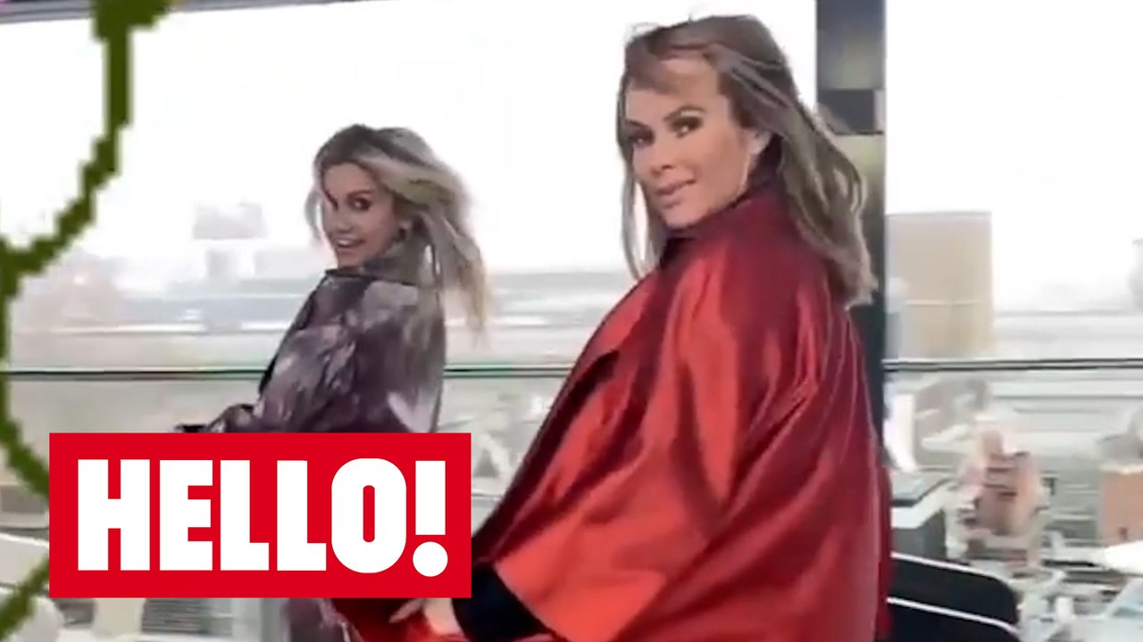 Amanda Holden wows in satin as she struts with...