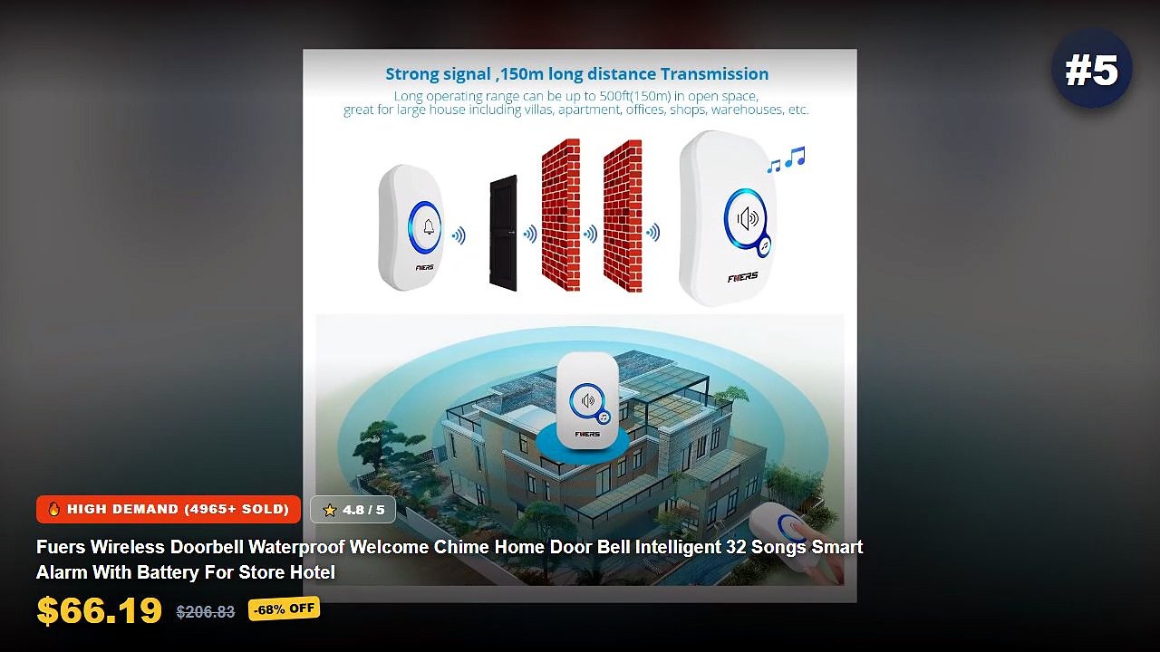 Why Everyone Is Buying Wireless Doorbells With Long Range For Big Houses - Wireless Doorbell Intelligent Welcome Door Be...
