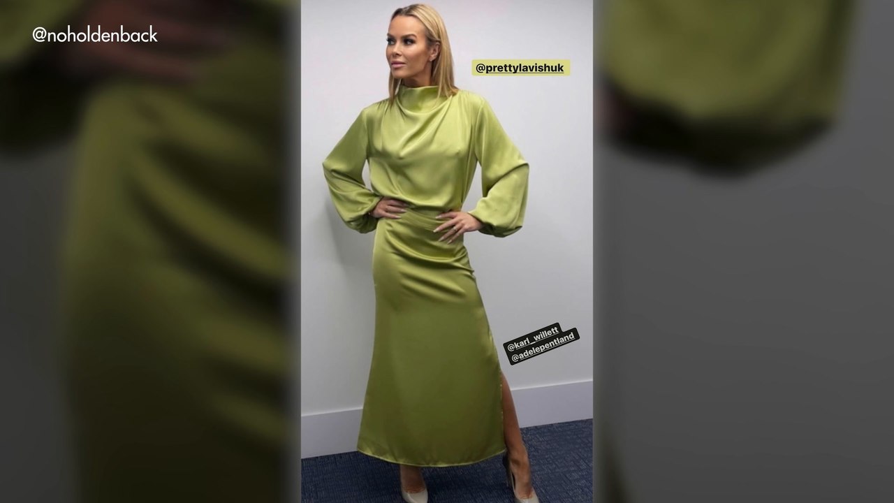 Amanda Holden struts in slinky green dress.mp4
