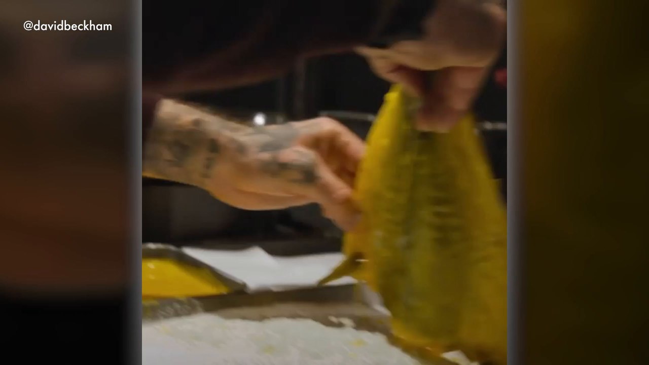David Beckham showcases his cooking skills