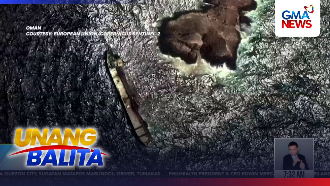 Russian vessel na may kargang krudo, sumadsad malapit sa nature reserve; nagdulot ng oil spill  | Unang Balita