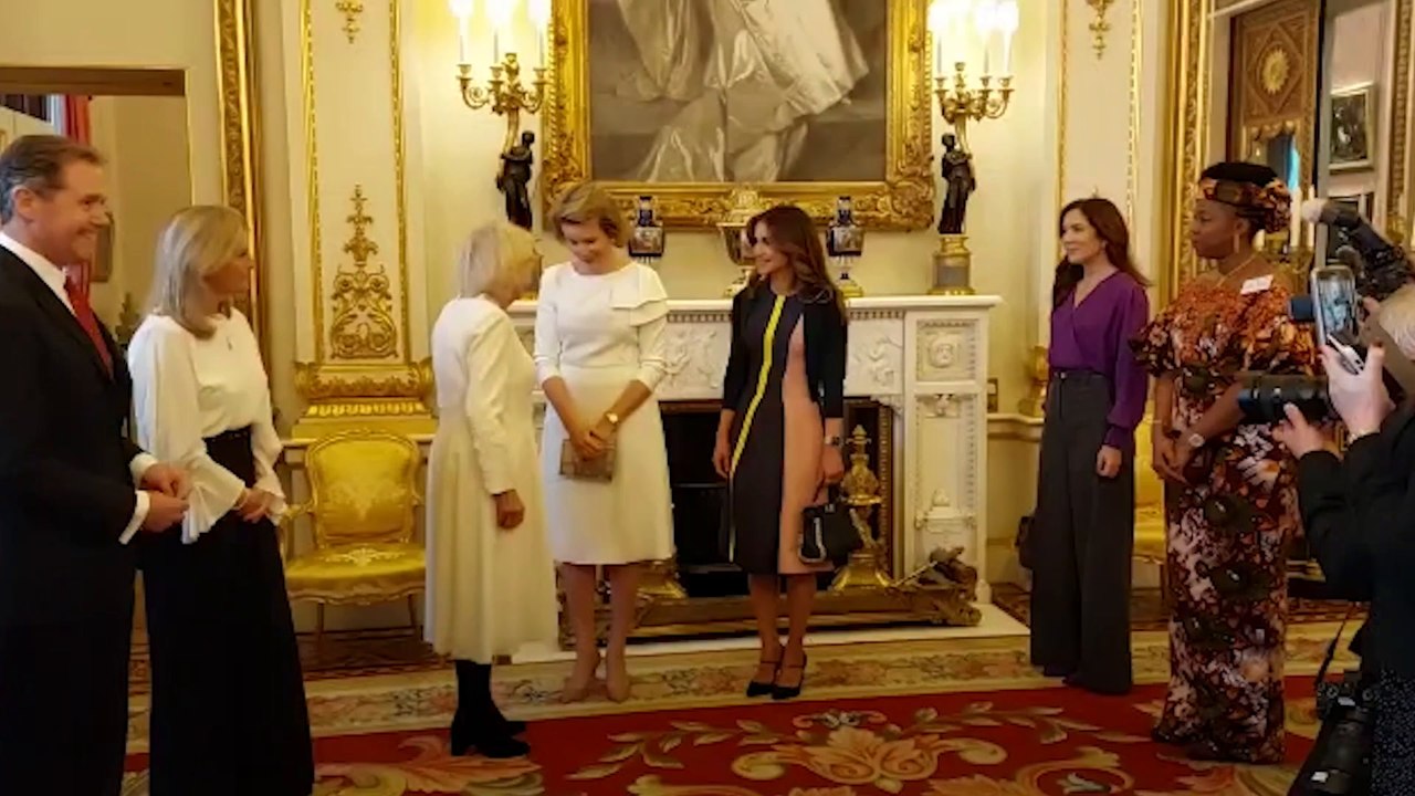 Crown Princess Mary curtseys deeply for Queen Consort Camilla