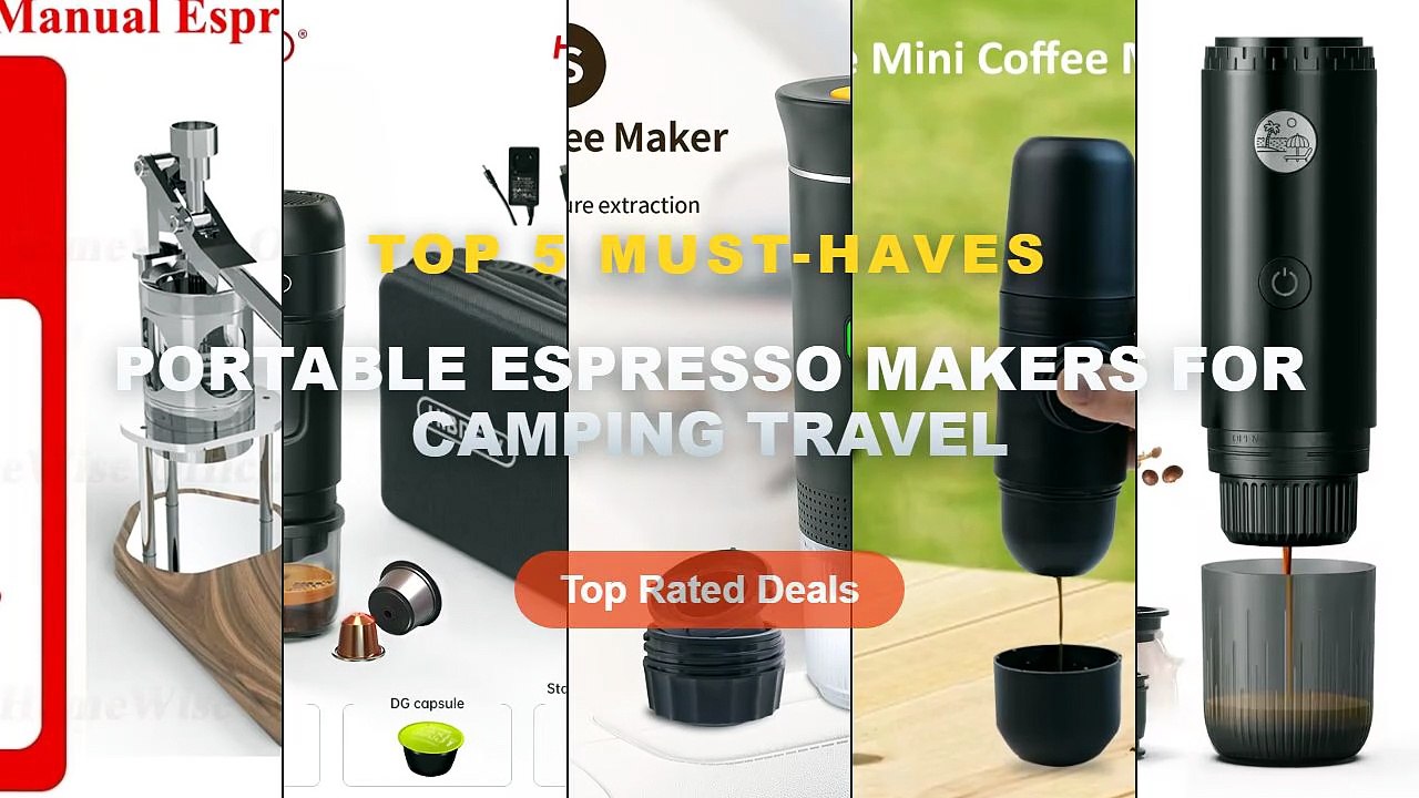 Top 5 Best Portable Espresso Makers For Camping Travel (Must Have!) - 2026 Portable Espresso Machine 3 in 1 Travel Coffe...