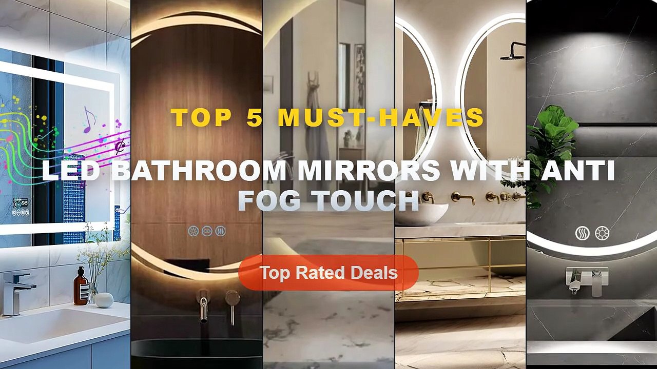LED Bathroom Mirrors With Anti Fog Touch: Top 5 Best Sellers - Round LED Bathroom Mirror Wall Mounted, Anti Fog Dimmable...