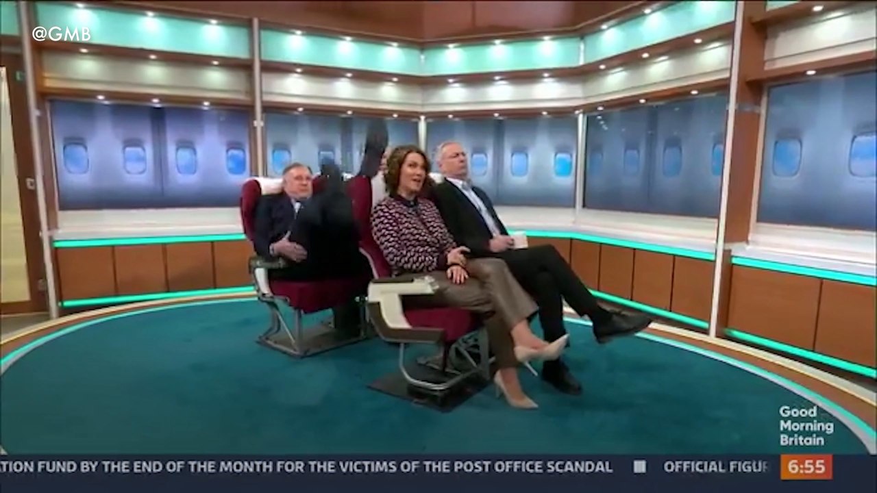 Ed Balls accidentally kicks Susanna Reid in the head on GMB
