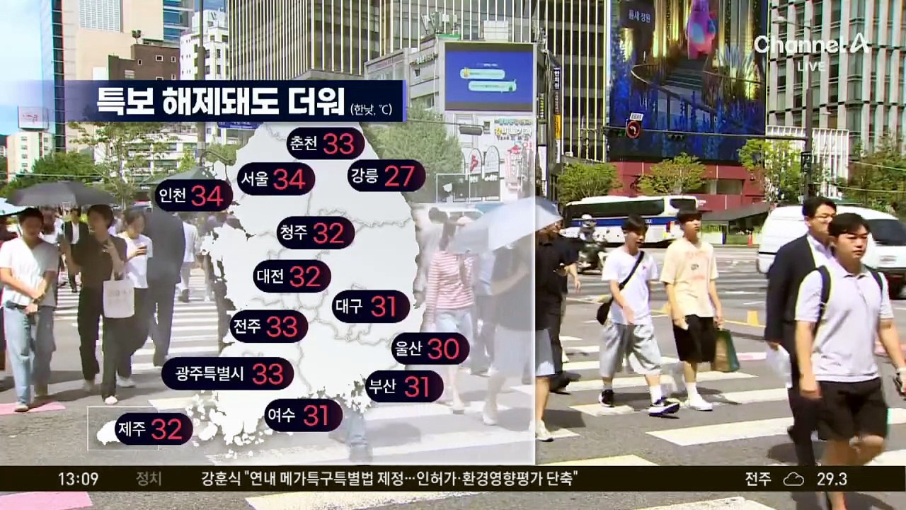 [날씨]서울 한낮 34도 ‘폭염주의보’…더위 언제까지?