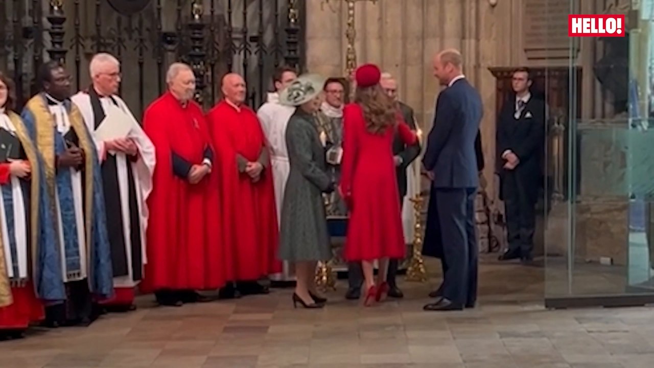 Princess Kate greets Princess Anne with a sweet kiss